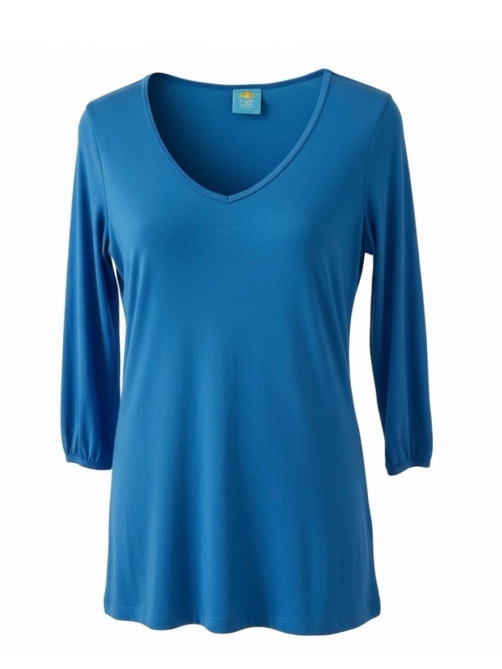 C&C California Aqua Blue V-Neck 3/4 Sleeve T-Shirt Size Medium